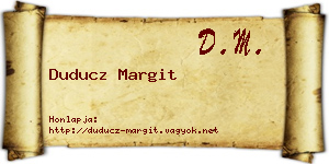 Duducz Margit névjegykártya